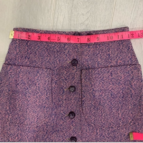 Vintage Herring Bone Purple Midi Skirt - Picture 3 of 8